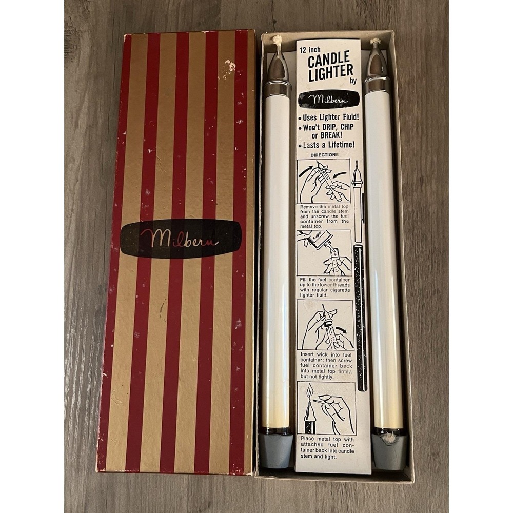 Vtg 12" Candle Lighter by Milburn Lasts Lifetime No Drip or Mess Very Good Cond!